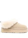 Ugg Shearling Platform Boots In Neutral