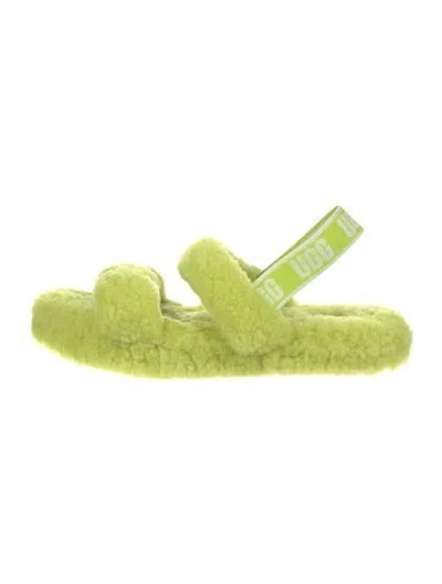 Pre-owned Ugg Shearling Sandals In Green
