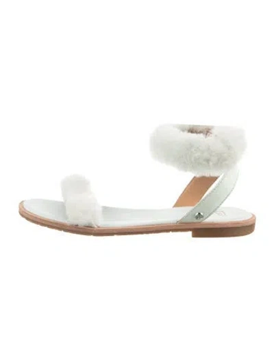 Pre-owned Ugg Shearling Sandals In Green