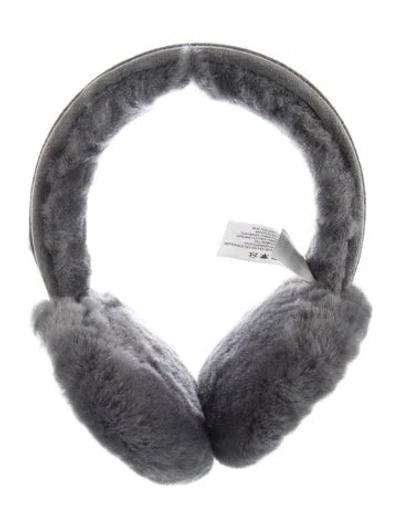 Pre-owned Ugg Shearling Sheepskin Earmuffs In Grey