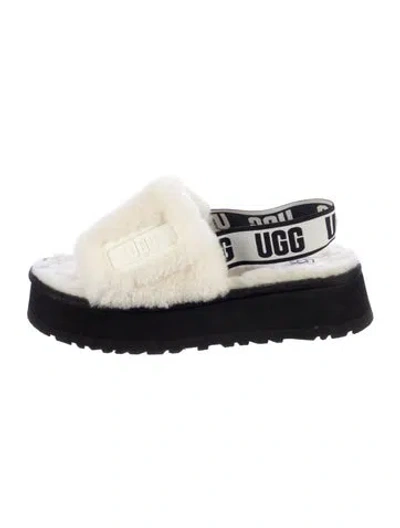 Pre-owned Ugg Shearling Slides In Black/neutrals