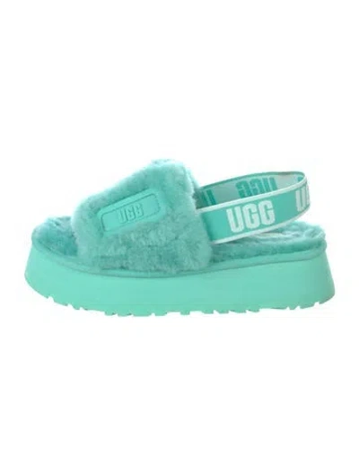 Pre-owned Ugg Shearling Slides In Blue