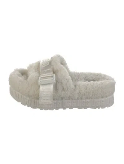 Pre-owned Ugg Shearling Slides In Neutrals