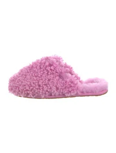 Pre-owned Ugg Shearling Slides In Pink
