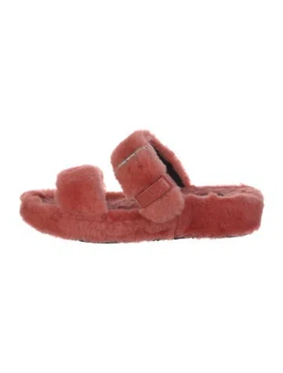 Pre-owned Ugg Shearling Slides In Pink