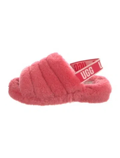 Pre-owned Ugg Shearling Slides In Pink