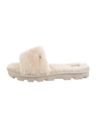Pre-owned Ugg Shearling Slides In Pink