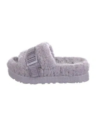 Pre-owned Ugg Shearling Slides In Purple