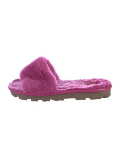 Pre-owned Ugg Shearling Slides In Purple