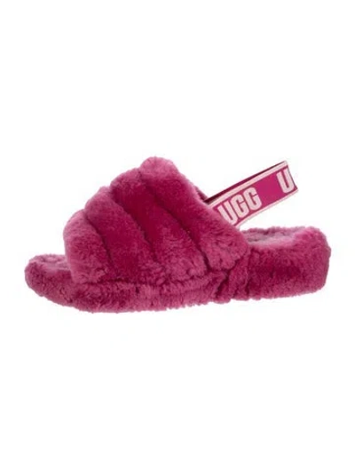 Pre-owned Ugg Shearling Slides In Purple