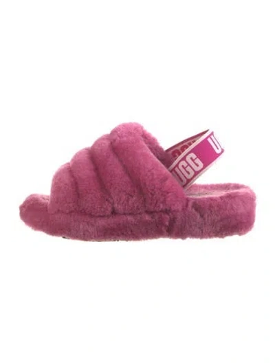 Pre-owned Ugg Shearling Slides In Purple