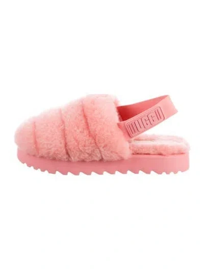 Pre-owned Ugg Shearling Slingback Flats In Pink