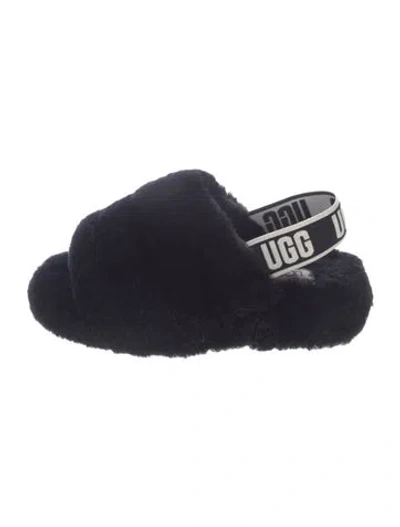 Pre-owned Ugg Shearling Slingback Sandals In Blue