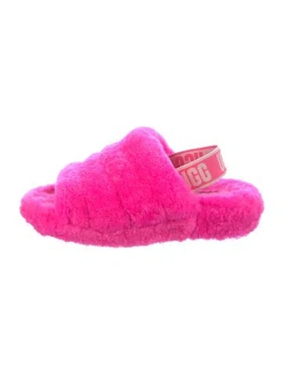 Pre-owned Ugg Shearling Slingback Sandals In Pink