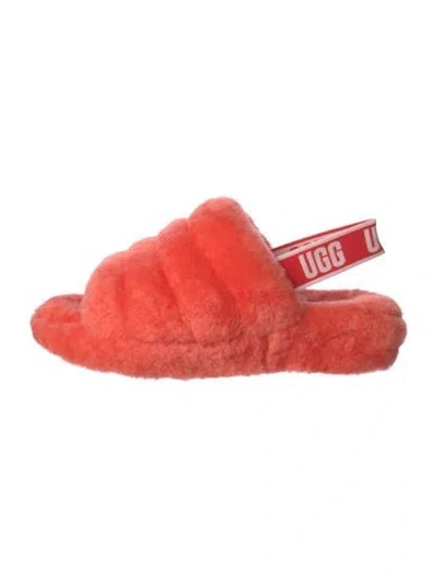 Pre-owned Ugg Shearling Slingback Sandals In Pink