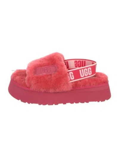 Pre-owned Ugg Shearling Slingback Sandals In Pink