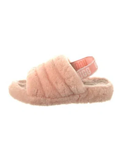 Pre-owned Ugg Shearling Slingback Sandals In Pink