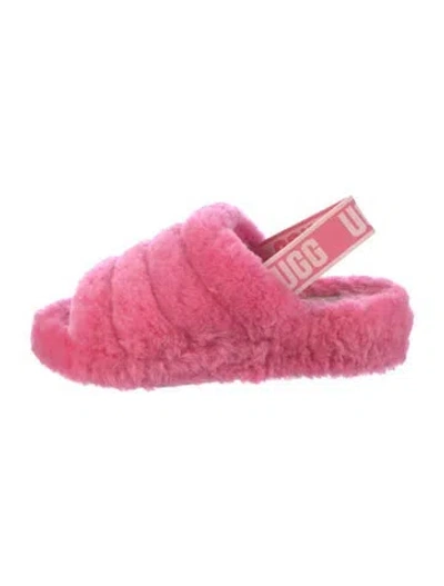 Pre-owned Ugg Shearling Slingback Sandals In Pink