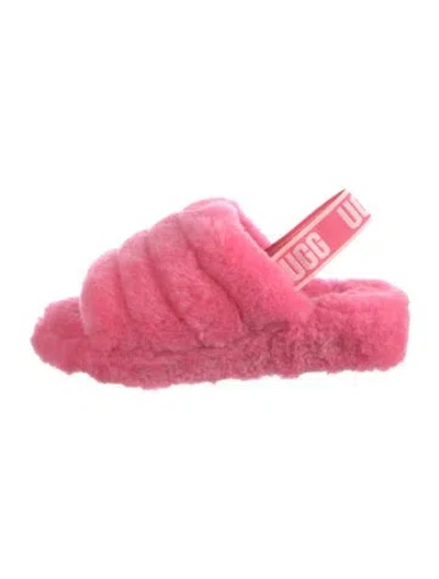 Pre-owned Ugg Shearling Slingback Sandals In Pink