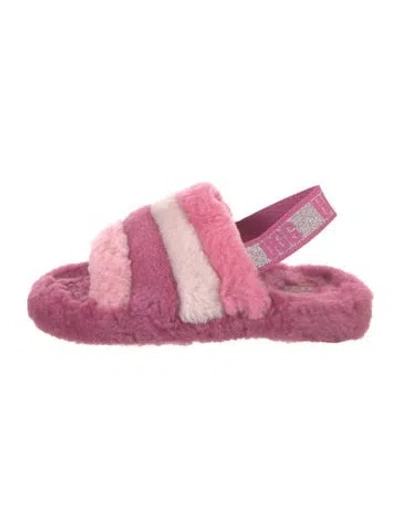 Pre-owned Ugg Shearling Slingback Sandals In Pink