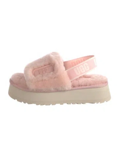 Pre-owned Ugg Shearling Slingback Sandals In Pink