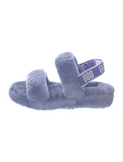 Pre-owned Ugg Shearling Slingback Sandals In Purple