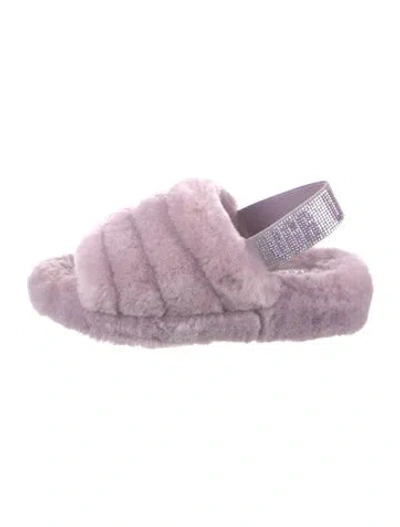Pre-owned Ugg Shearling Slingback Sandals In Purple