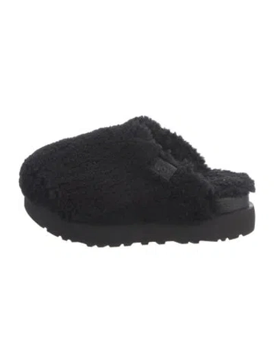 Pre-owned Ugg Shearling Slippers In Black