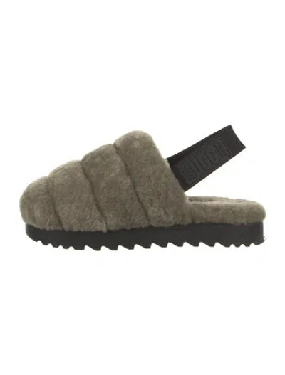 Pre-owned Ugg Shearling Slippers In Green