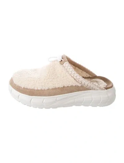 Pre-owned Ugg Shearling Slippers In Neutrals