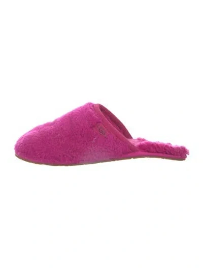 Pre-owned Ugg Shearling Slippers In Pink
