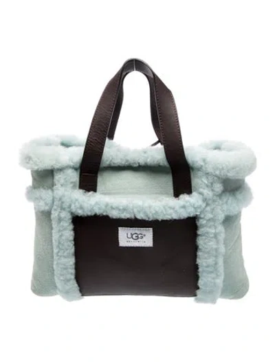 Pre-owned Ugg Shearling Top Handle Bag In Blue