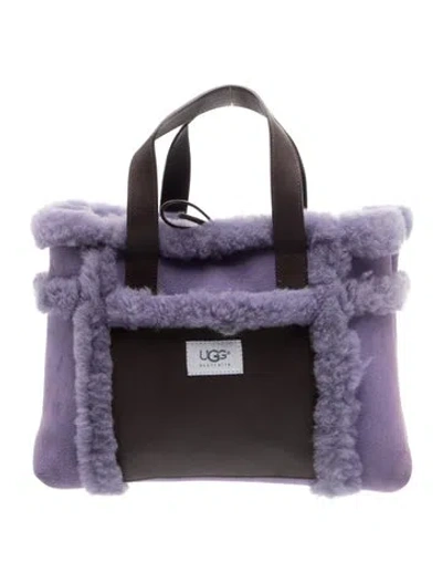 Pre-owned Ugg Shearling Top Handle Bag In Purple
