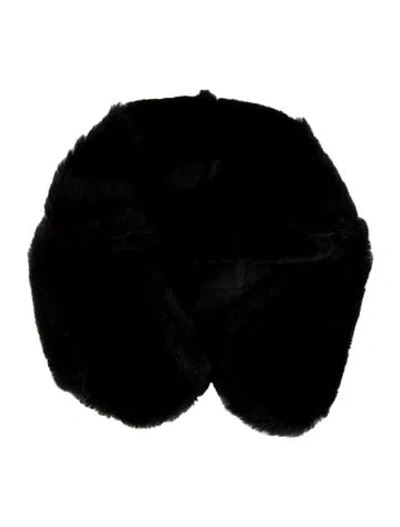 Pre-owned Ugg Shearling Trapper Hat In Black
