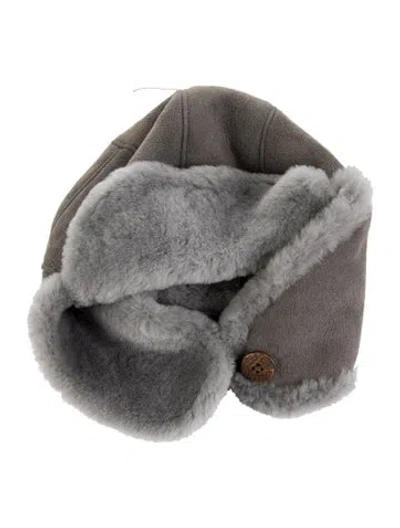 Pre-owned Ugg Shearling Trapper Hat In Grey