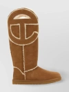 Ugg Shearling Trimmed Suede Boots With Telfar Logo In Brown