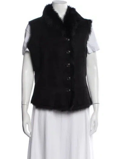 Pre-owned Ugg Shearling Vest In Black