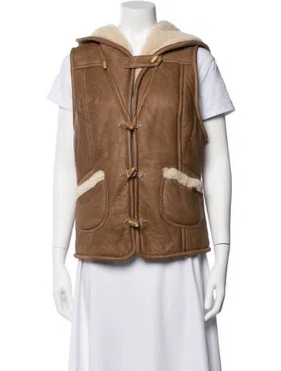Pre-owned Ugg Shearling Vest In Brown