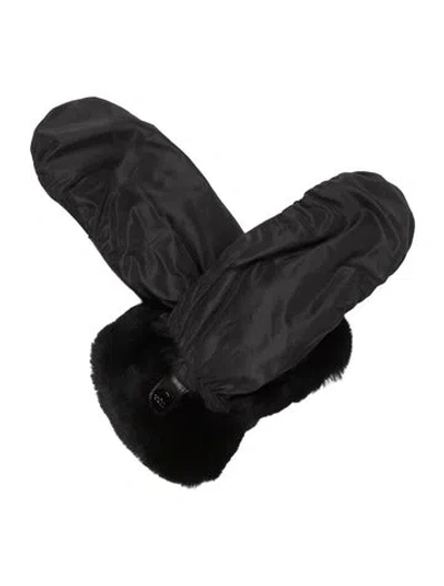 Pre-owned Ugg Shearling Winter Gloves In Black