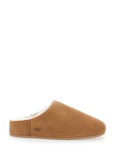 Ugg Shearling-lined Suede Slipper In Beige