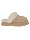 Ugg Sheepskin And Suede Slide With Plush Collar In Brown