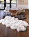 Ugg Sheepskin Area Throw Rug, 4' X 6' In Grey