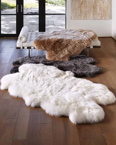 Ugg Sheepskin Area Throw Rug, 4' X 6' In White