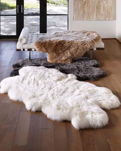 Ugg Sheepskin Area Throw Rug, 4' X 6' In White