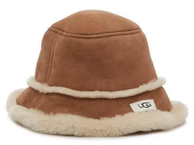 Ugg Sheepskin Bucket Hat In Brown