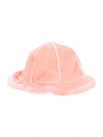 Pre-owned Ugg Sheepskin Bucket Hat In Pink