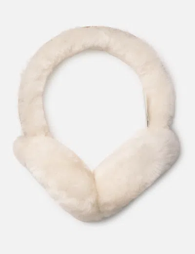 Ugg Sheepskin Embroidery Earmuff In White