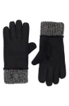 Ugg ® Sheepskin Genuine Shearling & Knit Cuff Gloves In Black