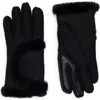 Ugg ® Sheepskin Genuine Shearling Trimmed Gloves In Black
