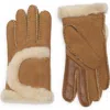 Ugg ® Sheepskin Genuine Shearling Trimmed Gloves In Brown